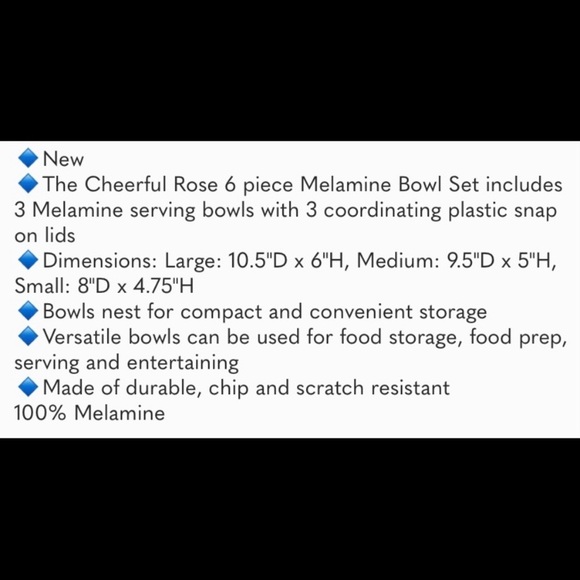 The Pioneer Woman Cheerful Rose 6 piece Bowl set - Picture 4 of 5